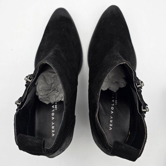 Very Volatile Bandit Booties, Black Suede, Women's 6.5 - Picture 10 of 16